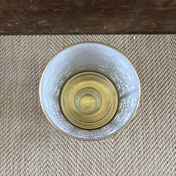 PartyLite Hurricane Votive Enchanted Golden Leaves New In Box P92594 - Picture 3 of 7